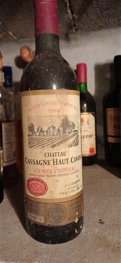 Bordeaux Canon-Fronsac Château Cassagne Haut-Canon 1986