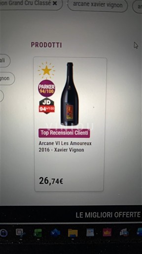 Valea Ronului Cornas Xavier Vignon Arcane VI Les Amoureux 2016