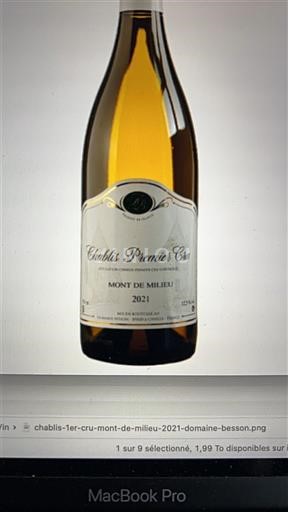 Burgundia Chablis Premier Cru Domaine Besson Mont de Milieu 2021