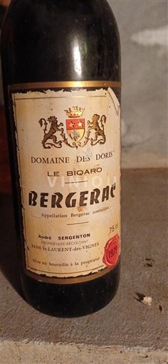 Sud-Vest Bergerac Domaine Doris Le Bigaro 1979