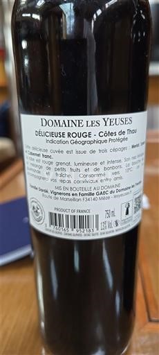 Languedoc și Roussillon Côtes de Thau Domaine Les Yeuses Délicieuse Rouge 2024