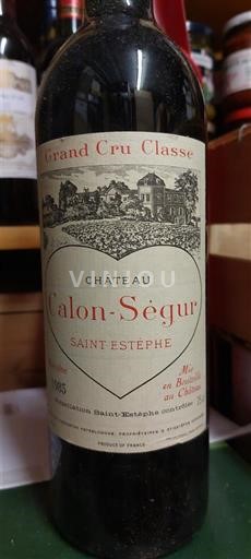 Bordeaux Saint-Estèphe Château Calon-Ségur Héritiers Gasqueron Peyrelongue 1985