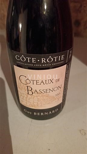 Valea Ronului Côte-rôtie Guy Bernard Coteaux de Bassenon 2013