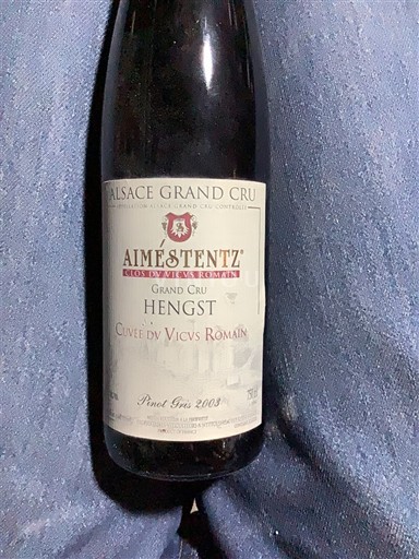 Alsace Määrittelemätön Grand Cru Aimestentz du Vicus Romain 2003