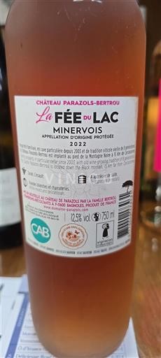 Weine Rosé sec La Fée du Lac Château Parazols-Bertrou 2022 Frankreich Languedoc Minervois AOC