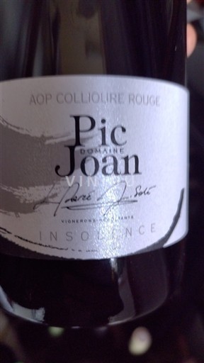 Roussillon Collioure Domaine Pic Joan Insolence 2024