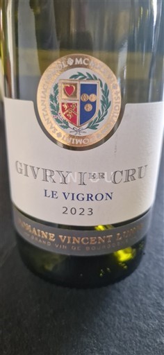 Burgundia Givry Premier Cru Domaine Vincent Lumpp Le Vignon 2023