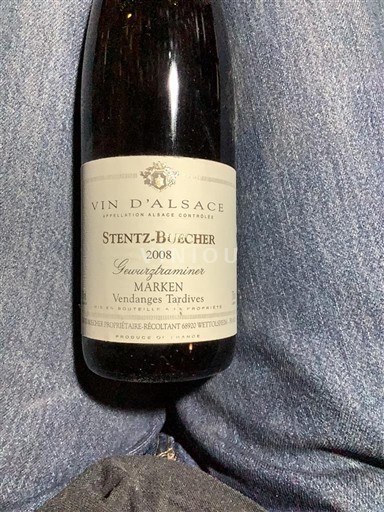 Alsacia Vendanges Tardives Stentz-Buecher Marken 2008