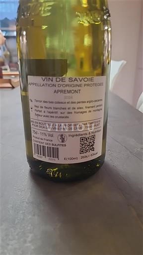 Savoia și Bugey Apremont Vins Fins de Cruet 2024