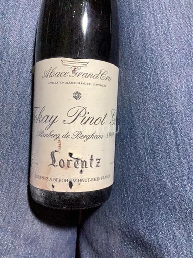 Alsacia Alsacia Grand Cru Grand Cru Lorentz Tokay Pinot Gris Altenberg de Bergheim 1995