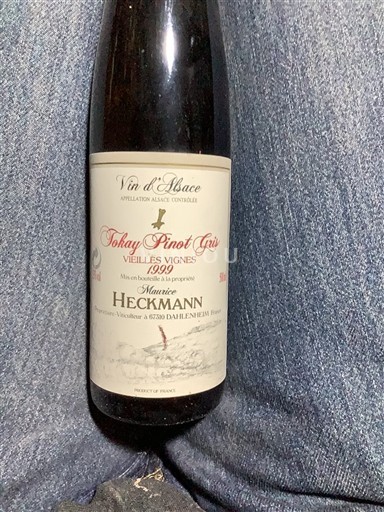 Alsacia Maurice Heckmann Tokay Pinot Gris Vieilles Vignes 1999