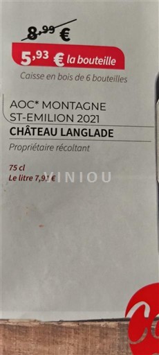 Bordeaux Montagne-saint-émilion Château Langlade 2021