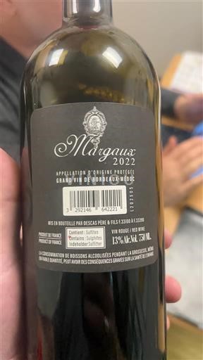 Bordeaux Margaux Decas pere & fils 2022