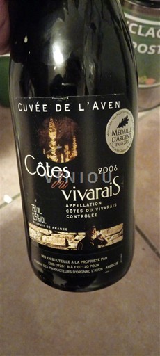Rona dolina Côtes-du-Vivarais Cave Coopérative des Vignerons de l'Aven d'Orgnac de l'Aven 2006