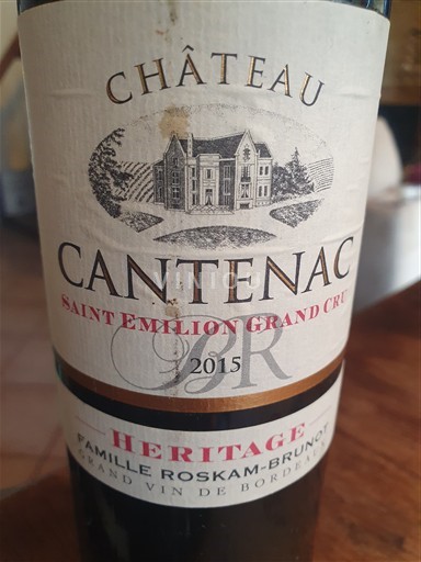 Bordeaux Saint-Émilion Grand Cru Château Cantenac Heritage 2015