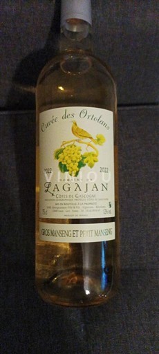 Sud-Vest Côtes de Gascogne Domaine Lagajan des Ortolans 2022
