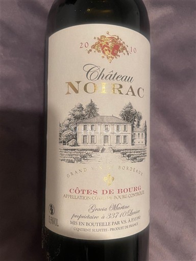 Bordeaux Côtes-de-Bourg Château Noirac 2010