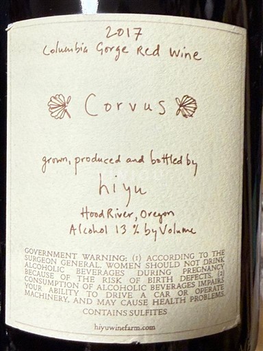 AVA del noroeste estadounidense No especificado Hiyu Corvus 2017