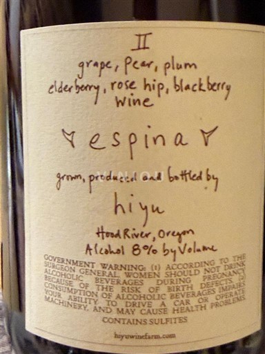 AVA Coasta de Est Nespecificat Hiyu Espina Nemilésimat