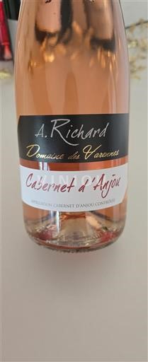 Rượu vang Rosé moelleux A. Richard Domaine Varennes Non millésimé Pháp Thung lũng sông Loire Cabernet-d'Anjou AOC