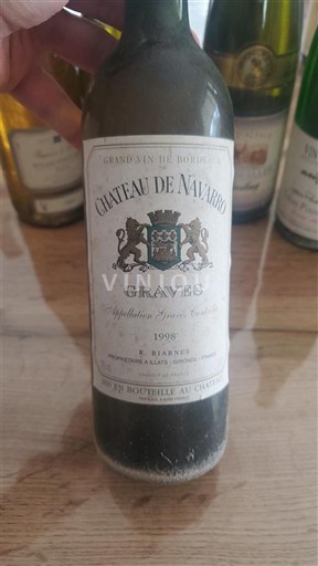 Vinuri Blanc sec Château Navarra 1998 Franța Bordeaux Graves AOC