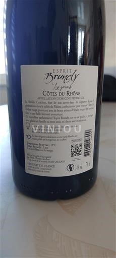Vinuri Rouge sec Esprit des Garriques Brunely 2024 Franța Valea Ronului Côtes-du-Rhône AOC