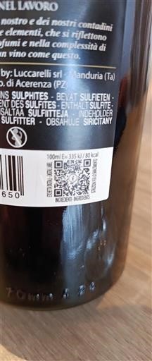 Puglia Primitivo di Manduria Luccarelli Nemilésimat
