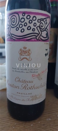 Bordo Pauillac Château Mouton Rothschild Baron Philippe de Rothschild 1988