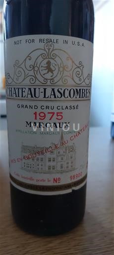 Bordoja Margaux Château Lascombes Sté Veuve de Château Lascombes 1975