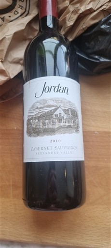 Vin Rouge sec Cabernet Sauvignon Jordan 2010 USA AVA californiennes Alexander Valley AVA