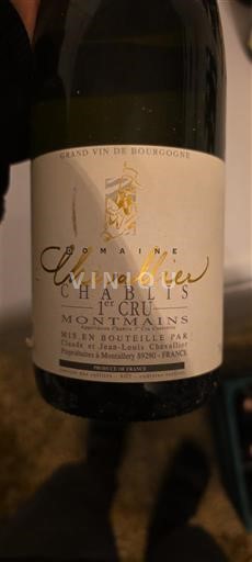Vinuri Blanc sec Montmains Domaine Chevalier 2013 Franța Burgundia Chablis premier cru AOC Premier Cru