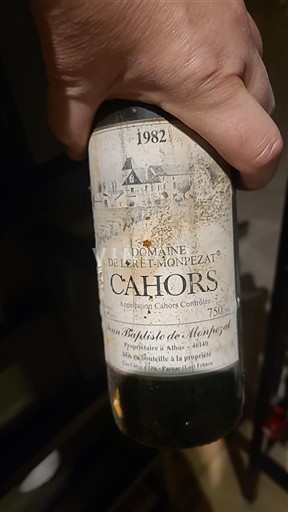 Vinuri Rouge sec Les Reliques de Monpezat Domaine Laret-Monpezat 1982 Franța Sud-Vest Cahors AOC