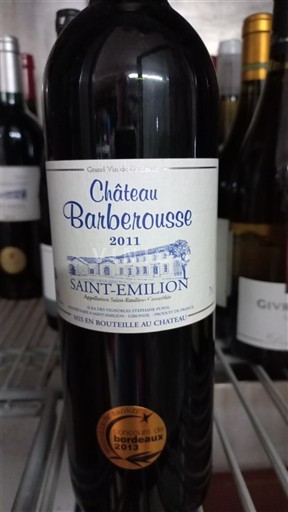 Bordeaux Saint-Émilion Château Barberousse 2011