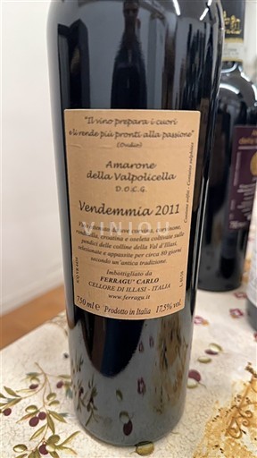 Vinuri Rouge sec Ferragu' 2011 Italia Venetia Amarone della Valpolicella DOCG
