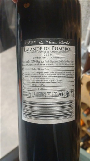 Bordeaux Lalande-de-Pomerol Château Vieux Duché 2019
