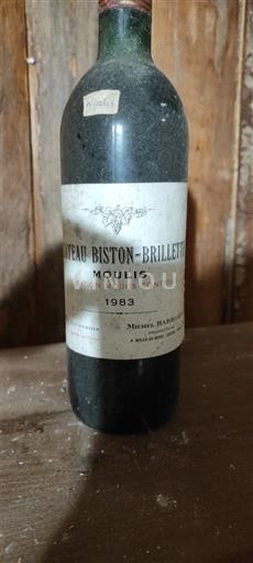 Bordeaux Moulis-en-Médoc Château Biston-Brillette Cru bourgeois 1983
