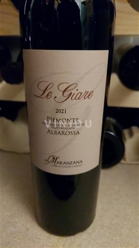 Vinuri Rouge sec Le Giare La Maranzana 2021 Italia Piemonte DOC