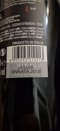 Rượu vang Rouge sec CAZZANO DI TRAMIGNA 2018 Ý Vénétie Veneto IGT