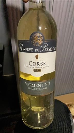 Vinuri Blanc sec Vermentinu Réserve du Président 2018 Franța Corsica AOC