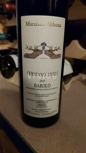 Rượu vang Rouge sec Cerviano-Merli Marziano Abbona 2019 Ý Piemonte Barolo DOCG