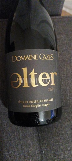 Rượu vang Rouge sec Alter Domaine Cazes 2020 Pháp Roussillon Côtes du Roussillon Villages AOC