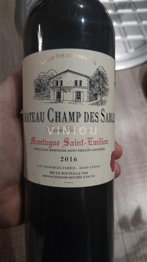 Bordoja Montagne-saint-émilion Château Champ des Sables Sélection 2016