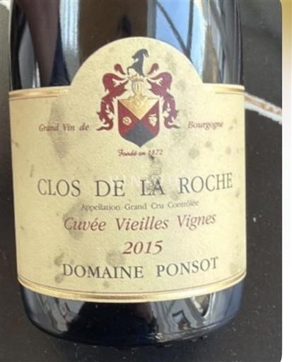 Bourgogne Cận-sơn Grand Cru Domaine Ponsot Vieilles Vignes 2015