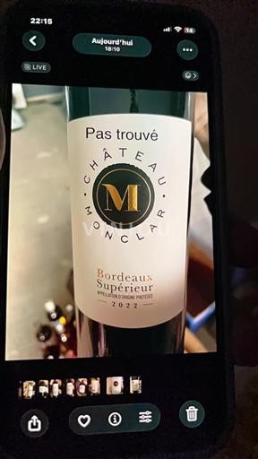 Bordeaux Bordeaux Supérieur Château Monclar 2022