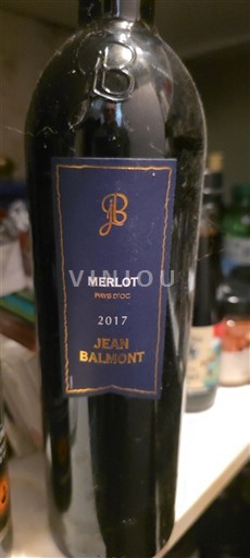 Vinuri Rouge sec Merlot Jean Balmont 2017 Franța Languedoc și Roussillon Vin de Pays d'Oc IGP