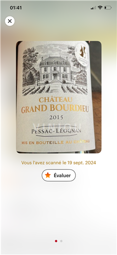 Bordeaux Pessac-Léognan Château Grand Bourdieu 2015