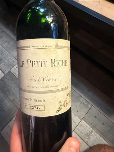 Bordéus Le Petit Riche Paul Victoire Não Sazonado