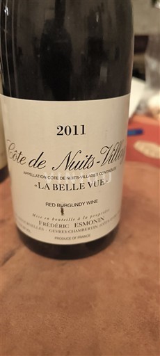 Burgundia Côte de nuits villages Frédéric Esmonin La Belle Vue 2011