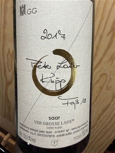 Mosela Nespecificat Grand Cru Peter Lauer Kupp Faß 18 2017