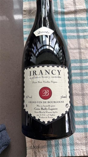 Burgund Irancy Domaine Bailly Lapierre Pinot Noir Vieilles Vignes 2006